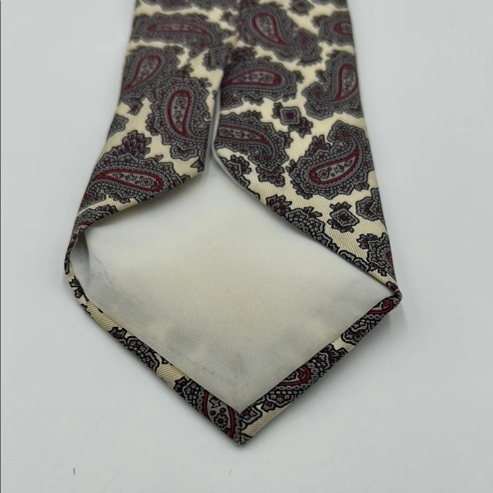 Andre Valetino paisley print silk tie Men’s beige Giraffe